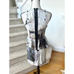 Diesel Vintage  Abstract City Print White Black Peplum Sheath Mini Dress Photo 7