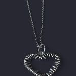 Handmade Gothic Silver Spiked Heart Necklace - Antique Punk Heart necklace  Photo 1