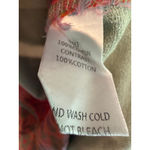 easel  Oversized Flower Patchwork Mock Neck Terry Knit Top in Sage Size S Photo 5