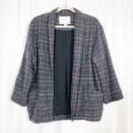 Amour Vert Viva Wool Blazer Jacket: Plaid Pink Grey Academia Photo 1