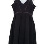 Abercrombie & Fitch Mini Dress Womens XS Black Y2K Babydoll Fairy Empire Beaded Photo 0