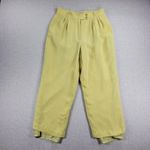 Liz Claiborne Liz Claiborne Womens Pants 12 Melon Green Silk Straight Pleated High Waist Photo 0