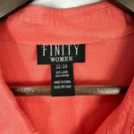 Finity Women Linen Blend Blouse 22/24 Coral Button Up Shirt Coastal Grandma Chic Orange Size 22W Photo 1
