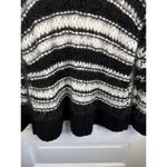 Topshop Black White Striped Crew Neck Fuzzy Chunky Knit Sweater Sz S Oversized Photo 4