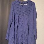 Free People Blue Button-Down Mini Dress Photo 0