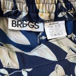 Briggs New York Vintage ‘00s Briggs Navy & Cream Floral Print Elastic Waist A-Line Maxi Skirt Photo 7