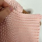 Venus cotton pastel peachy pink cable knit high low chunky sweater vest size S Photo 5