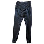 Halara  Shiny Midnight Leggings 7/8 V Waist Stretch Blue Glitter Vegan Leather Photo 4