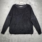 CALIA Sweatshirt XL Caviar Black Velour Crewneck Bodybreeze Cozy Lounge Luxe Photo 1