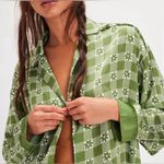 Free People NWT  Green Checkered Pajama Set Photo 0