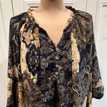 Fig & Flower Paisley Blouse Fall Colors Popover Boho Colorful Peasant Size 2X Photo 1