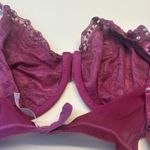 Cacique Unlined Pink Lace Sequin Velvet Seriously Sexy Underwire Bra Size 40B Photo 6