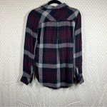 Rails Plaid Hunter Indigo Merlot Button Down Flannel Top Photo 5