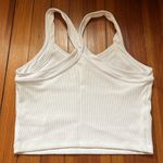 Athleta  White Ribbed Horizon Tank Camisole Sz L Photo 3