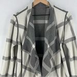 Chico's Reversible Windowpane-Print Cardigan Draped Open Front Long Sleeve Photo 11