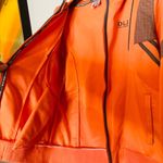 DLJ Sportswear Fluorescent Orange Zip Up Hooded Two Pocket Track Jacket Size L Size L Photo 3