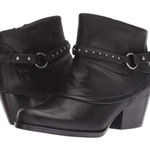 Baretraps  Rosea Black Leather Studded Ankle Boots Size 7.5 Block Heel NEW Photo 0