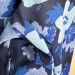 J.Crew Blue Floral Long Sleeve Ruffle Collar Midi Dress Size 6 Photo 16