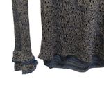 Lulumari Ruffle Sleeve Top Navy Metallic Women’s Size Large NWT Photo 1