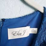 Eliza J . Blue Ruched Lace Dress Photo 4
