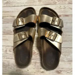 Birkenstock Arizona Soft Footbed Sandal Metallic Size 41 10 Copper Slip-on Boho Photo 0