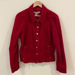 AMI Red Corduroy Jean Jacket Shacket Snap Up Size Large Photo 0