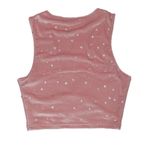 Fashion Velvet Crop Top Stars Light Pink With Silver Stars Women’s S NWT Photo 1