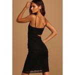 Lulus NWT black ruched mesh sleeveless cutout dress Photo 2