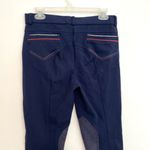 HR FARM Horse Riding Suede Breeches Navy Blue Striped Equestrian Pants Horseback Size 32 Photo 11