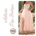 Boutique Sequin Bodice Open Back Prom Dress  Photo 5