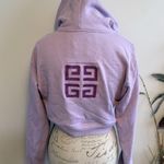 Givenchy ‎ LOGO Cropped Fleece Hoodie TUFTED COTTON Purple Photo 0