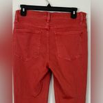 Madewell  9” High Rise Skinny Cropped Button Fly Red Jeans Stretch Size 28T Photo 6