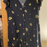 Loft Navy Sundress With Yellow Flowers Size 12 Photo 0