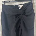 H&M Knot Detail Linen Blend Black Midi Skirt with Slit  Size 8 Photo 6