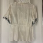 White and Blue Embroidered Women's Top Size undefined Photo 2