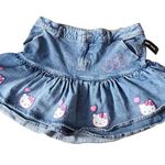 Hot Topic  Hello Kitty size 1 Pink Bow Denim Mini Skirt Plus Size nwt Photo 0