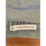 NWOT Miss Sparkling Small Cropped Embroidered w Flowers & Mushroom Jean Jacket Blue Photo 11