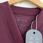 FIGS  Sona FORMx Slim V-Neck Scrub Top in Burgundy, Size X-Small Photo 8