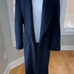 Vintage Ashley Scott Petites Navy Blue 100% Wool Long Dress Car Coat Size Medium Photo 13