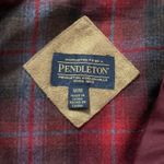Pendleton womens medium red burgundy zip up jacket schaket warm cozy fall plaid Photo 4