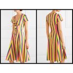 STAUD ππ Alice Tie-front Striped Stretch-Cotton Dress 4 NWT Photo 3