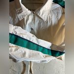 ZARA  White Cropped Jacket with Green/Navy Stripes: windbreaker type material Photo 3