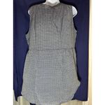 Fred David women's blue white polka-dot VNeck sleeveless blouse Size XL Photo 1