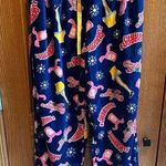 A Christmas Story Pajama Pants Leg Lamp Pink Bunny Size Large Blye comfy PJ’s Blue Photo 0