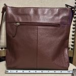 Tignanello Leather Crossbody Bag in Metallic Maroon Red Photo 2