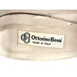 VTG Ottorino Bossi Italian Leather Pumps Red White Trim Open Toe EU 38/US 7.5B Size 7.5 Photo 3