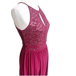 Morgan & Co Size Small Keyhole Sequins Tie Back Halter Maxi Dress Prom Maroon Red Photo 8