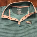 L.L.Bean Quilted Sweatshirt Snap Pullover Teal Women’s M Petite Green Size undefined Photo 2