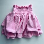 House of Wallace pink ruffle terry skirt barbie layered S Photo 0