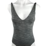 Outdoor Voices FreeForm Leotard Charcoal Gray V-neck Sleeveless Bodysuit Top XS Photo 0